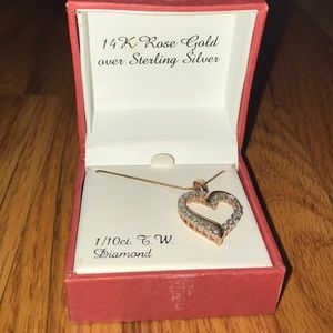 14K Rose Gold over Sterling Silver heart necklace